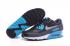 Nike Air Max 90 Cuir Noir Bleu Lagoon Chaussures de Course 652980-004
