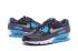 Nike Air Max 90 Cuero Negro Azul Lagoon Zapatos Para Correr 652980-004