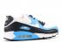 Nike Air Max 90 Couro Azul Branco Preto Vívido 302519-116