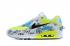 Sepatu Lari Nike Air Max 90 SE Worldwide Pack Putih Neon Hijau Biru Hitam QA1342-107