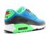 Nike Air Max 90 Essential Mavi Orta Fotoğraf Poison Yeşil Kül 537384-404,ayakkabı,spor ayakkabı