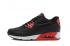 Nike Air Max 90 編織男士訓練跑步鞋黑紅白 833129-002