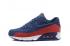 Nike Air Max 90 Woven Men Training Running Shoes Azul Marinho Vermelho Branco 833129-007