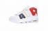 Nike Air Lisää Uptempo QS:n valkoisia punaisia naamiointikoripallokengät 414962-108