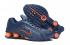 Nike Shox R4 301 Donkerblauw Oranje Heren Retro Hardloopschoenen BV1111-405