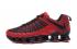 Nike Shox TLX masculino estilo casual sapatos TPU vermelho preto