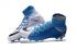 Nike Hypervenom Phantom III FG high help bílá tmavě modrá Pánské fotbalové boty