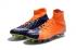 Nike Poison สามรุ่นของ 3D Hypervenom Phantom III DF Elite High Help FG ฟุตบอลผู้ชายสีส้มน้ำเงิน