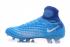 Nike Magista Obra II FG Soccers Zapatos de fútbol Volt Azul Marino Blanco