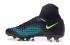 Nike Magista Obra II FG Zapatos de fútbol ACC impermeable negro verde amarillo