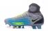 Nike Magista Obra II FG 足球鞋 ACC 防水灰色藍色黃色