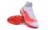 wodoodporne męskie buty piłkarskie Nike Ghost 2 Magista Obra II FG ACC Wysoka pomoc w kolorze biało-czerwonym