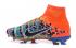 Nike Mercurial Superfly V FG ACC High EA Sports Zapatos de fútbol Soccers Naranja Azul marino
