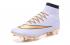 Fotbalové boty Nike Mercurial Superfly V FG ACC pro vysoké fotbaly Kovové bílé zlato