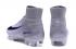Nike Mercurial Superfly V FG ACC Chaussures de football pour hommes Soccers Blanc Gris Bleu Noir