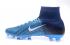 Nike Mercurial Superfly V FG 高筒白色深藍色足球鞋