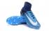 Giày đá bóng Nike Mercurial Superfly V FG cao cấp màu trắng xanh đậm