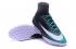 Nike Mercurial X Proximo II TF ACC MD Zapatos de fútbol Soccers Negro Azulado Verde Encaje