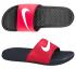 Nike Benassi Swoosh Noir Blanc Gym Rouge Chaussures Pour Hommes 312618-006