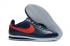 Nike Classic Cortez SE Prm Pelle Midnight Navy Rosso Ricamo 807473-005