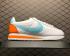 Nike Classic Cortez Blanco Azul Naranja Zapatos Para Correr Para Mujer 605614-104