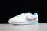Womens Nike Classic Cortez White Blue Gray Running Shoes CI1154-100