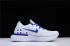Мужские и женские кроссовки Nike Epic React Flyknit бело-синие с разноцветными точками AJ0067 993