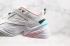Nike Womens M2k Tekno אפור לבן ורוד כחול נעליים AO3108-206
