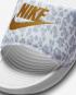 Nike Victori One Print Slides Sandálias Pure Platinum Metallic Gold Wolf Grey CN9676-103