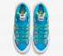 KAWS x Sacai x Nike SB Blazer Low Neptune Bleu Bleu Clair Rose Jaune DM7901-400