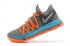 Nike Zoom KD X 10 Mænd Basketball Sko Wolf Grey Orange Blå
