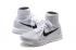 Nike Lunarepic Flyknit Pure Blanc Argent Noir Hommes Chaussures de course Baskets Baskets 818676-102
