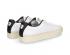 Puma Basket Trim Blanc Noir Cuir Low Lace Up Chaussures Pour Hommes 369641-01