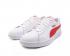 Puma Smash V2 Leather L Sneaker Weiß Rot Freizeitschuhe 365215-09