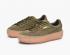 Puma Suede Platform Trace Green Feminino Olive Night Sapatos Femininos 365830-03