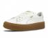 Puma Womens Basket Platform Core White Brown Womens Shoes 364040-01