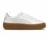 Puma Womens Basket Platform Core White Brown Womens Shoes 364040-01