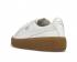 Puma Womens Basket Platform Core White Brown Womens Shoes 364040-01