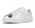 Puma Dame Basket Platform Metallic Hvid Sølv Damesko 366169-01