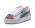 Puma Mujer Plataforma Hyper Bordado Floral Blanco Azul 366123-01