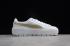 Puma Womens Platform Trace Varsity Branco Metálico Ouro Feminino Sapatos 367728-02