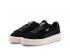 Puma Womens Suede Platform Satin Sapatos femininos em couro camurça preto 365828-05