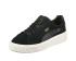 Puma Womens Suede Platform Satin Sapatos femininos em couro camurça preto 365828-05