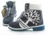 Black White Timberland Custom Boots For Men