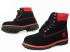 Mens Timberland 6-inch Premium Boots Black Red