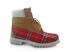 Mens Timberland Custom Boots Buberry Wheat Red White