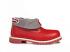 Mens Timberland Roll Top Boots Red Grey