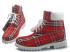 Timberland Mens Custom Boots Red White