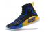 Under Armour UA Curry 4 IV High Hombres Zapatos de baloncesto Royal Azul Amarillo Negro Caliente Nuevo