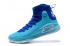 Sepatu Basket Pria Under Armour UA Curry 4 IV High Sky Blue Royal Blue Spesial Baru